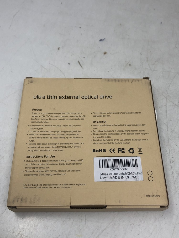 External Optical Drive Model:CB31005 Power Supply:DC 5V Ultra Thin External