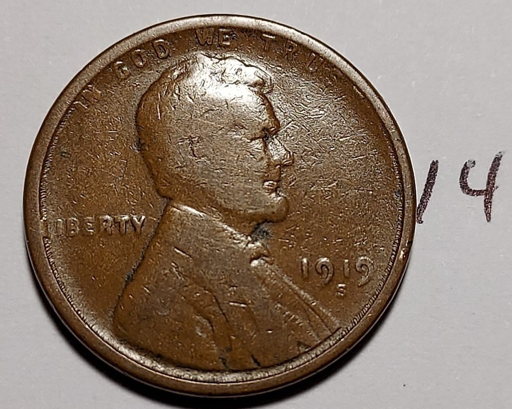 1919-S Lincoln Wheat Cent         #14