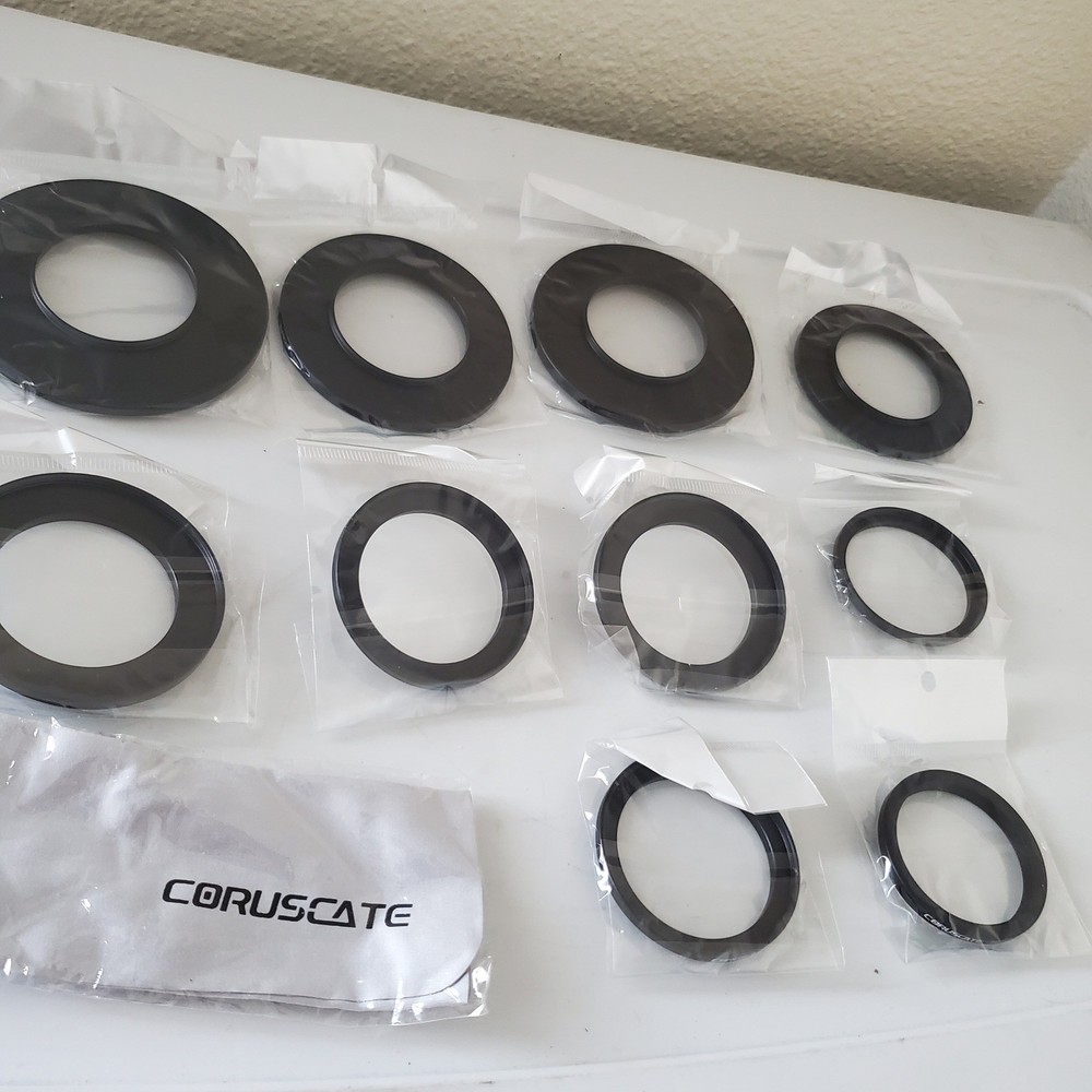 Coruscate 10Pcs 46mm Camera Lens Filter Step Up Adapter Ring Set with Cloth