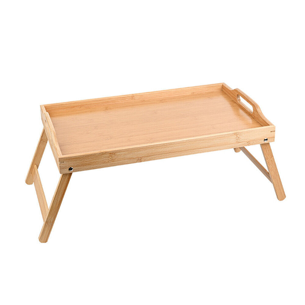 Bamboo Breakfast Holder Rack Bed Tray Foldable Rest Serving Tray Laptop Table
