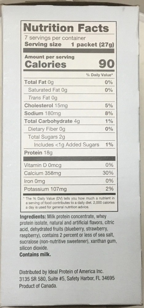 Ideal Protein Berry Breakfast Smoothie Mix - 7 packets