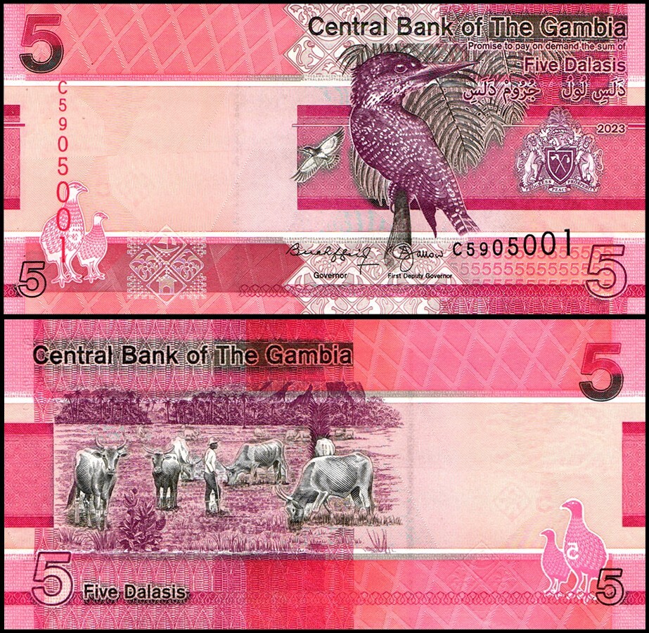 Gambia 5 Dalasis, 2023, P-37c, UNC