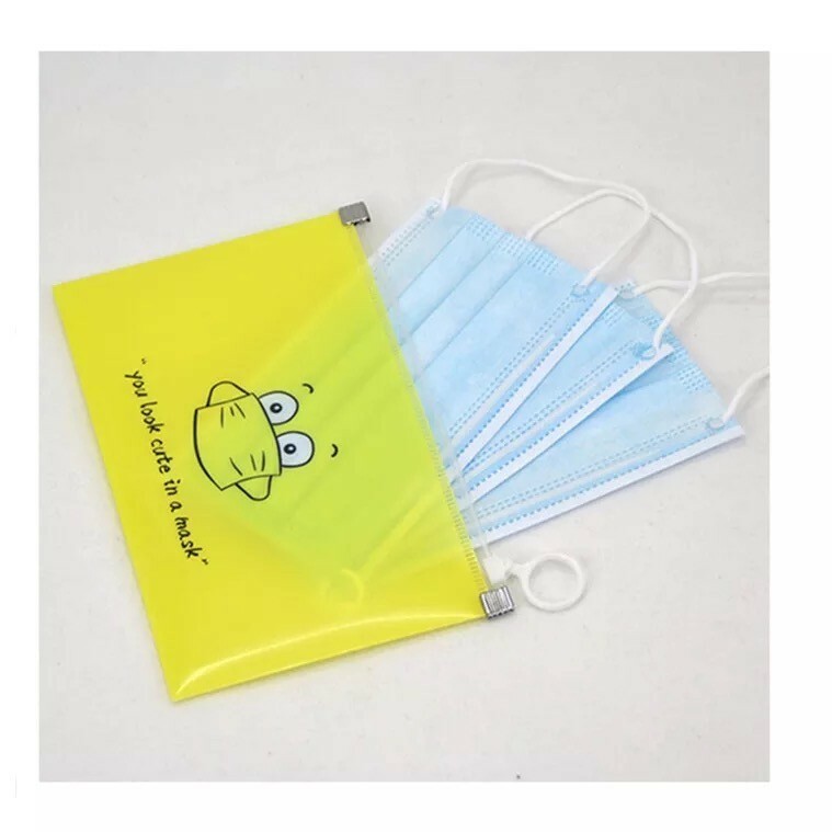 2 Pack Face Mask Case Storage Pouch Clip Zip Storage Bag Mask Organizer  Box