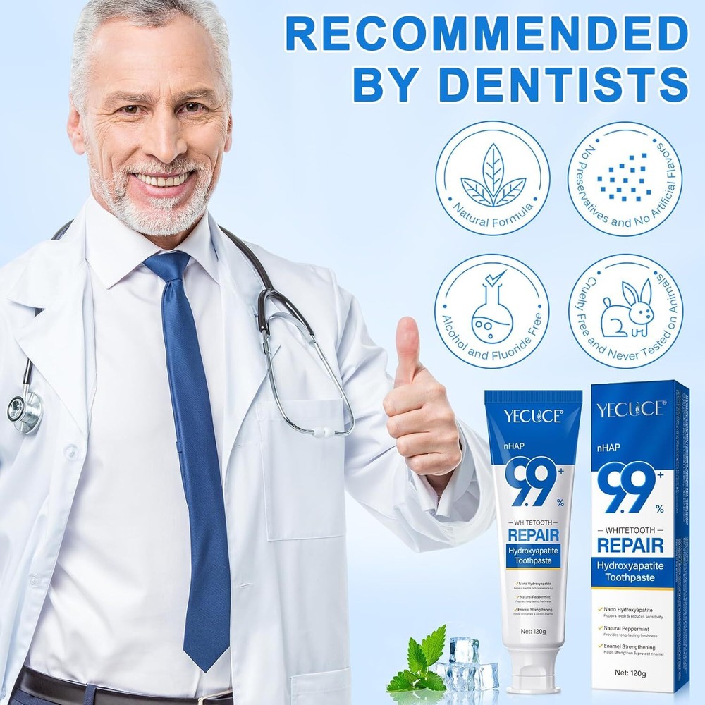 9.9% Hydroxyapatite Toothpaste, (Fluoride Free) Nano Hydroxyapatite Toothpaste f