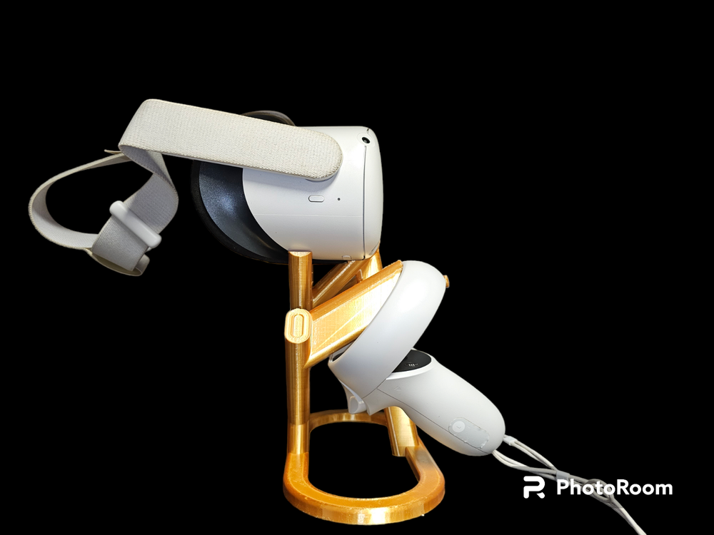 VR Stand Controllers Holder for Meta/Oculus Quest , Quest 2, and Rift S (Gold)