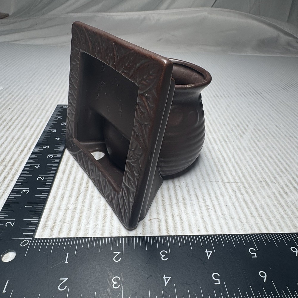Vtg Dark Brown Match Holder