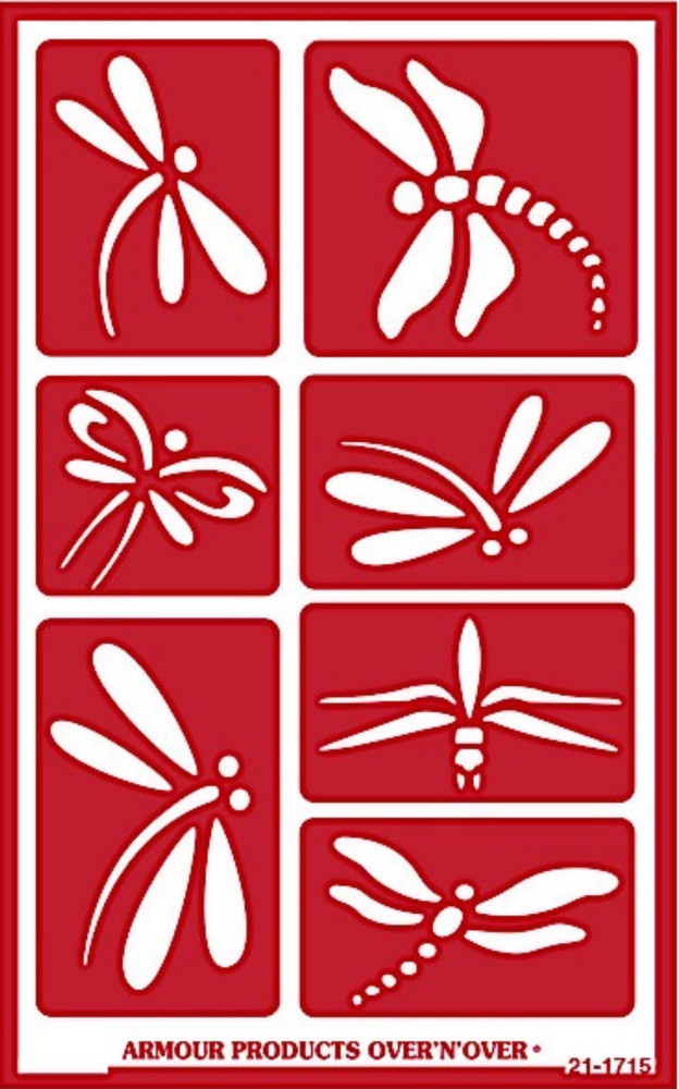 Dragonfly Design Pattern Glass Etching Stencil Pond Insects Reusable Armour Etch