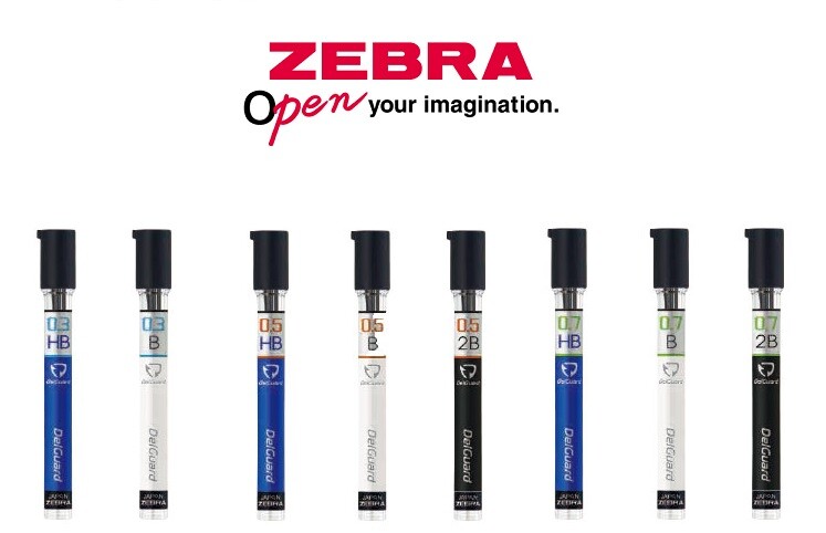 Zebra Delguard Mechanical Pencil Lead Refills 0.3 /0.5/ 0.7mm Type Select