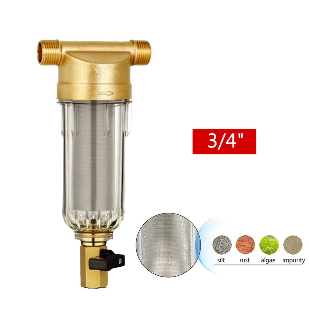 Water Pre Filter System 3/4" Tap Well Sediment Whole House Spin Down Filter 60μm