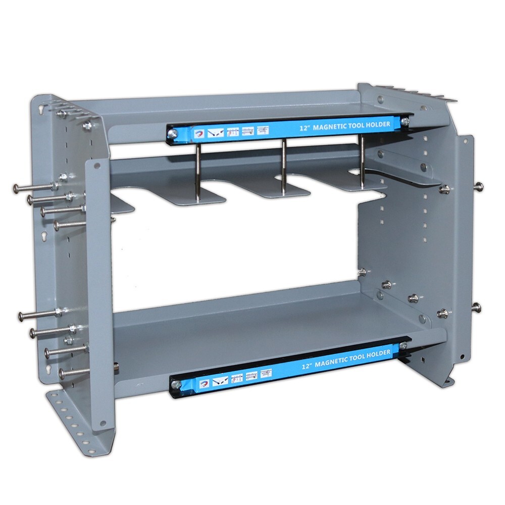 Multi-function Fixed Wall Type Three-layer Tool Rack w/12" Magnetic Strip 005821