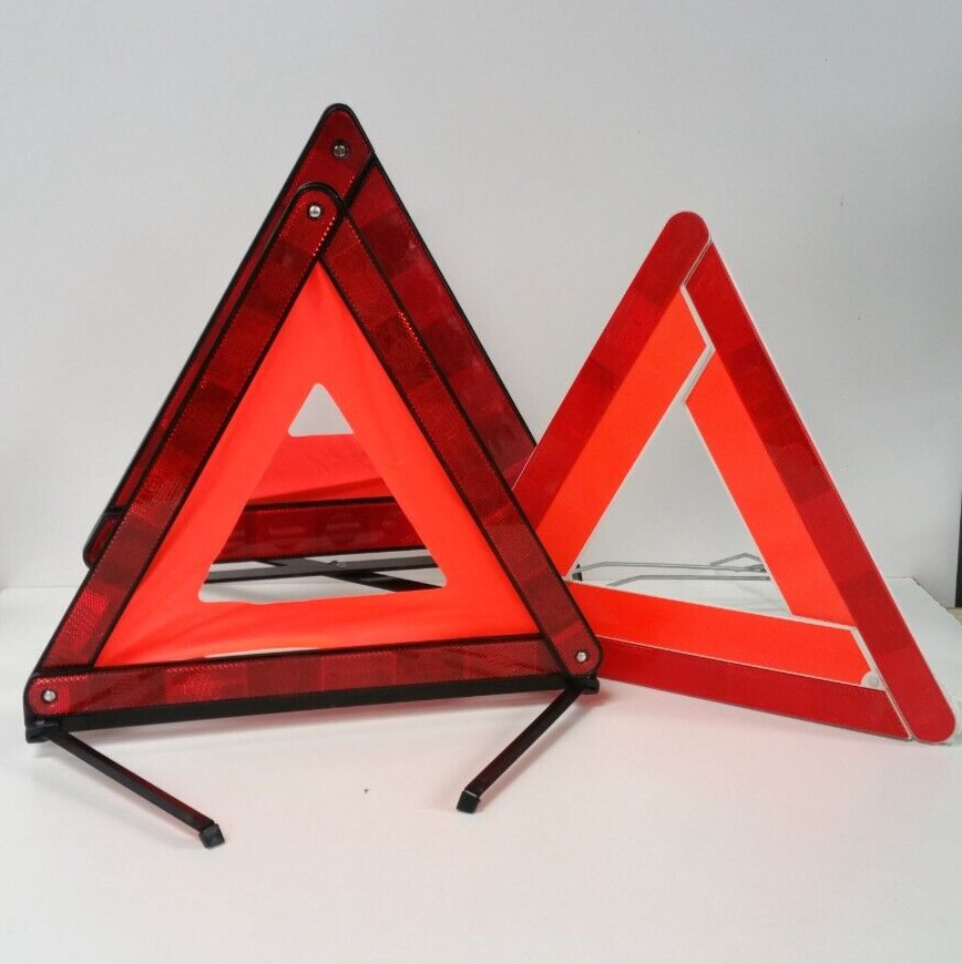 EMERGENCY BREAKDOWN FOLDABLE  HAZARD SIGN REFLECTIVE WARNING TRIANGLEs