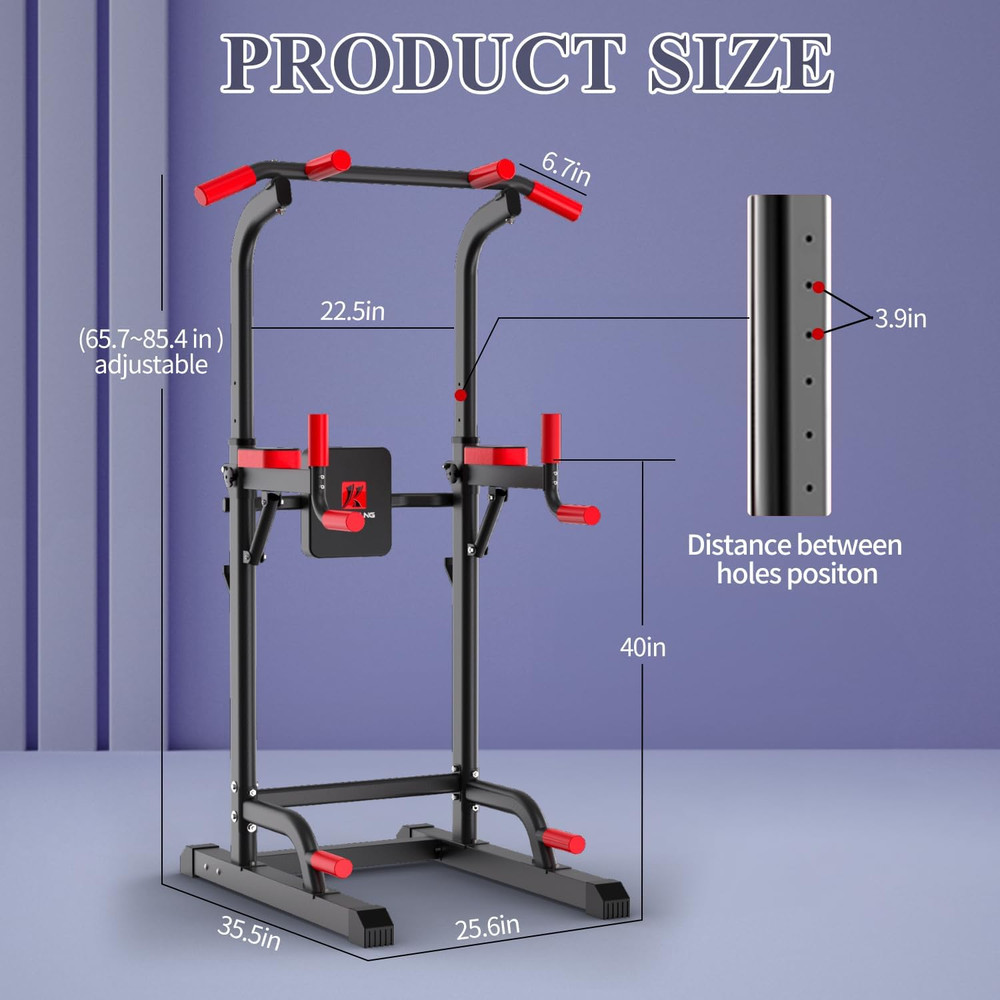 Power Tower Dip Station, Multi-Function Assistive Trainer Pull up for Home Gym M