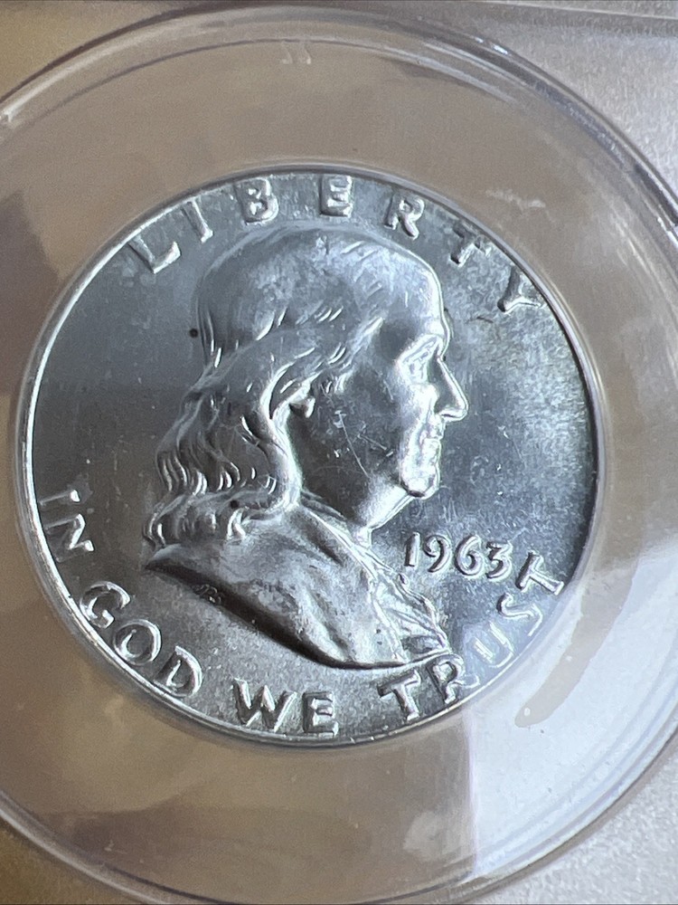 1963 50c Silver Franklin Half-Dollar MS 63 ANACS