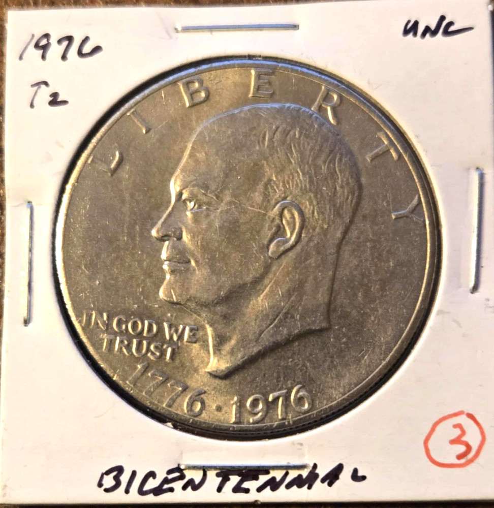 1976 P Uncirculated Type 2  Bicentennial Eisenhower Clad Dollar.