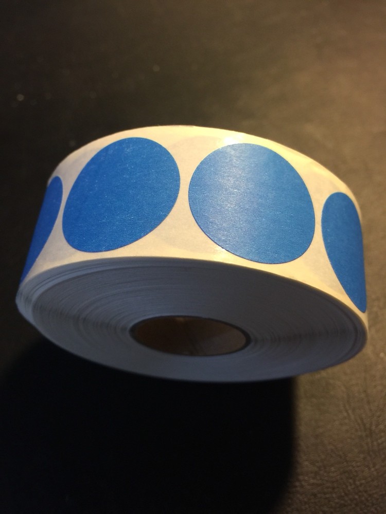 1” Blue Blank MERCHANDISE LABELS 1000 PER ROLL STICKERS