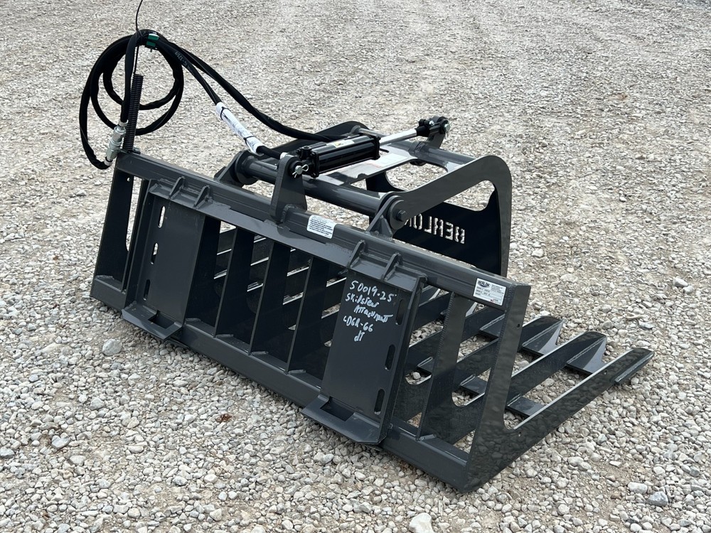 Berlon 66" Compact Tractor Root Brush Grapple Attachment Fits Skid Steer Loader