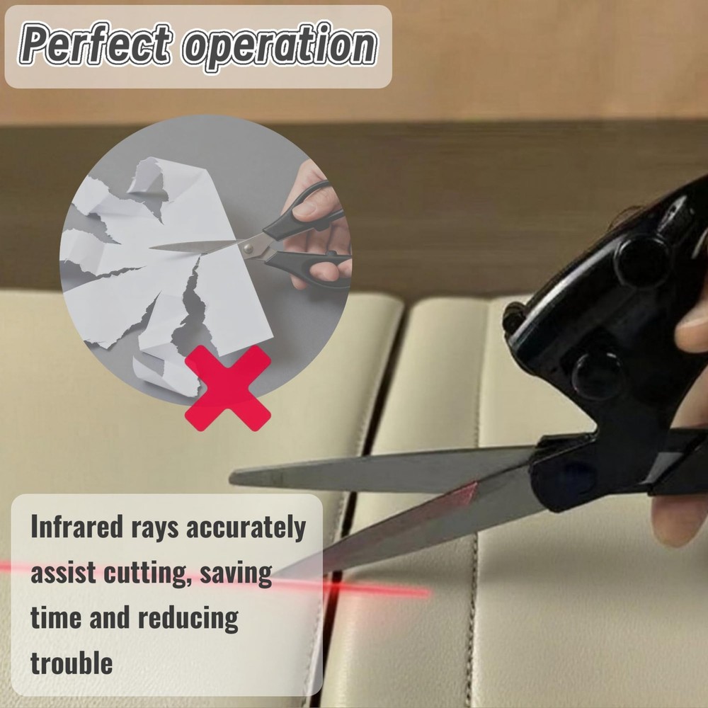 Laser Guided Fabric Scissors: Fast, Direct Cutting, Ergonomic Handle, Pro Grade