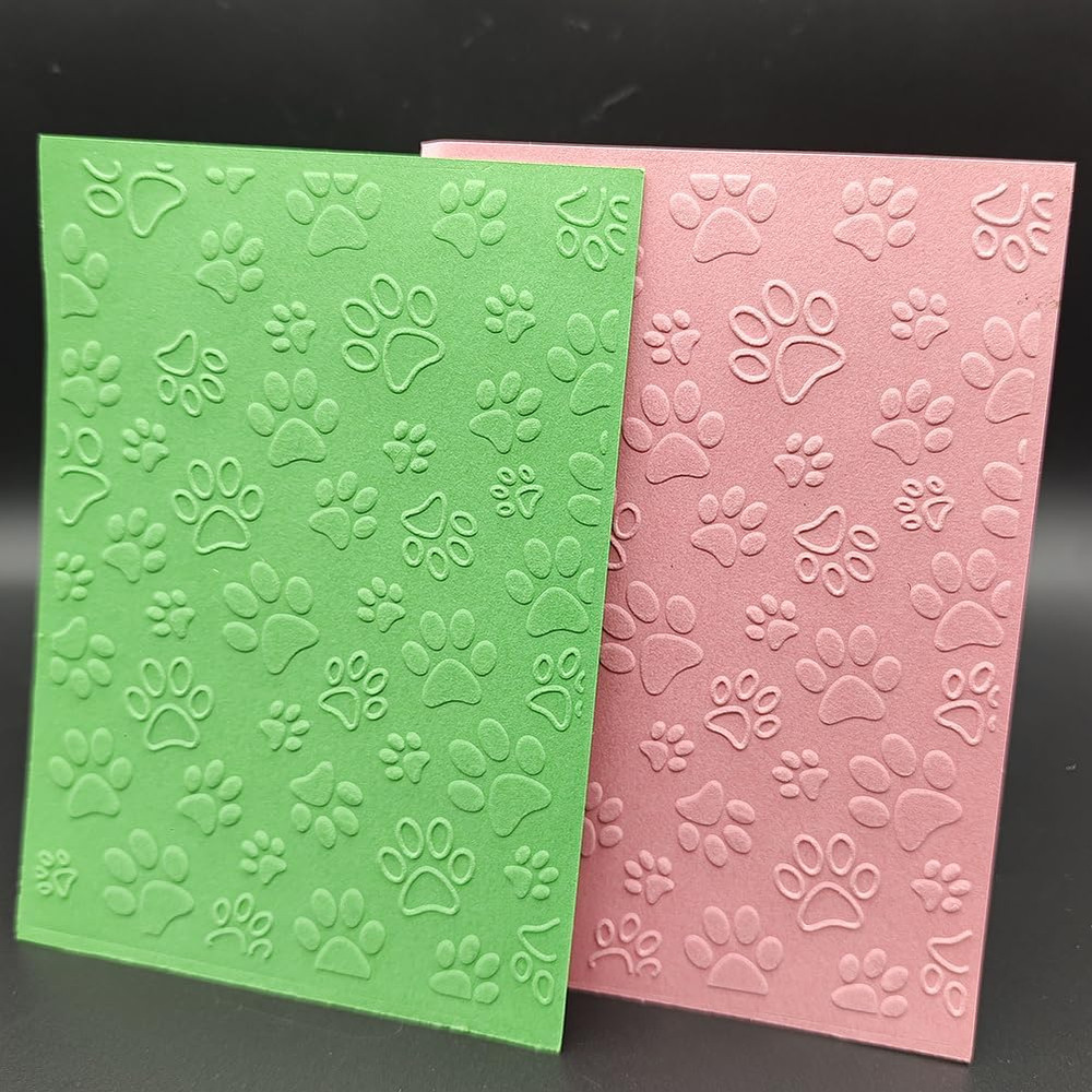 Plastic Embossing Folder A6 Size Puppy Footprints Pattern Paper Crafts Plastic T