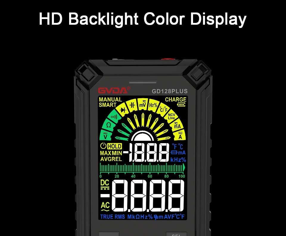 Smart Rechargeable Digital Multimeter True RMS 9999 Voltage Current Multitester