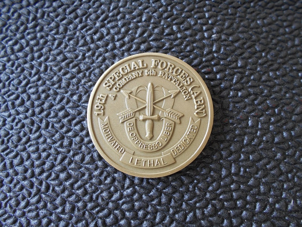19th Special Forces  A Co. 5th BN   -   19th Challenge Coin  "LETHAL"