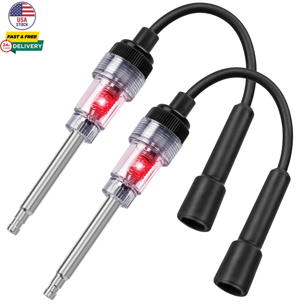 2PCS Inline Spark Plug Testers Small Armature Diagnostic Detector Tool Ignition