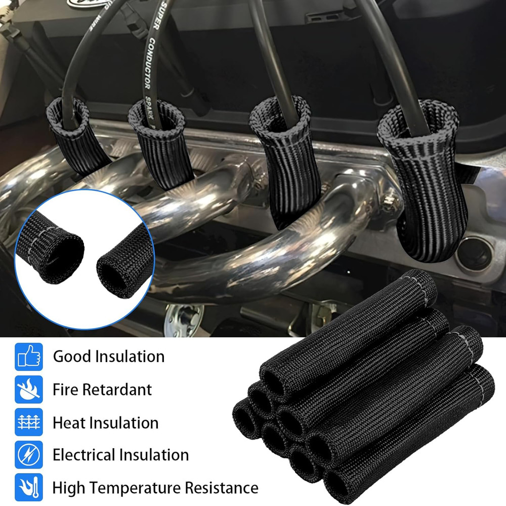 Spark Plug Wire Heat Shield, 8Pcs 2500° Spark Plug Boot, Spark Plug Heat Shield