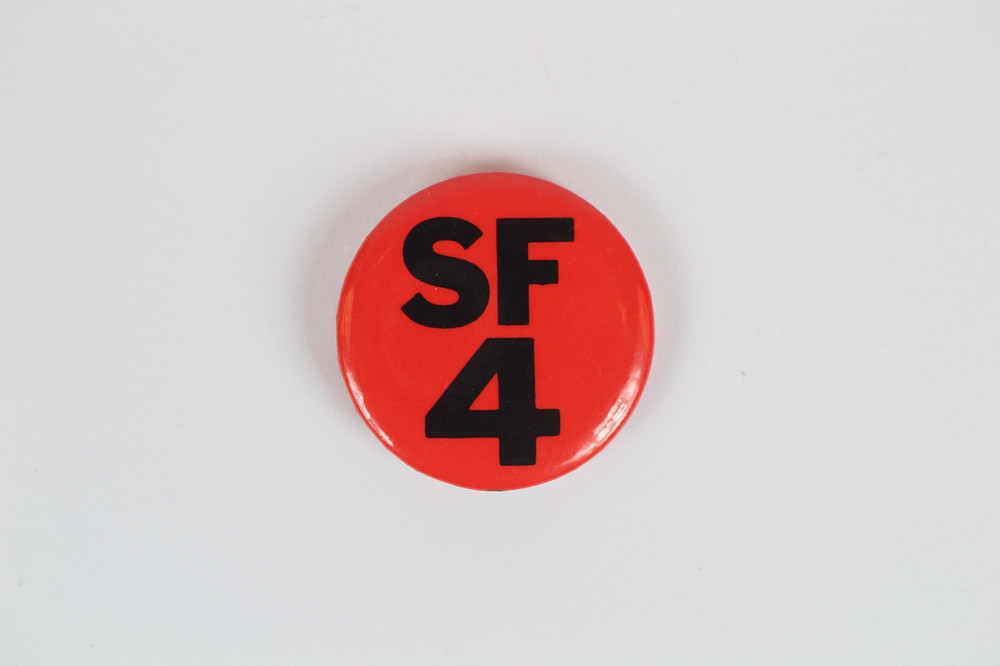 1970's San Francisco 4 Protest Pinback Button
