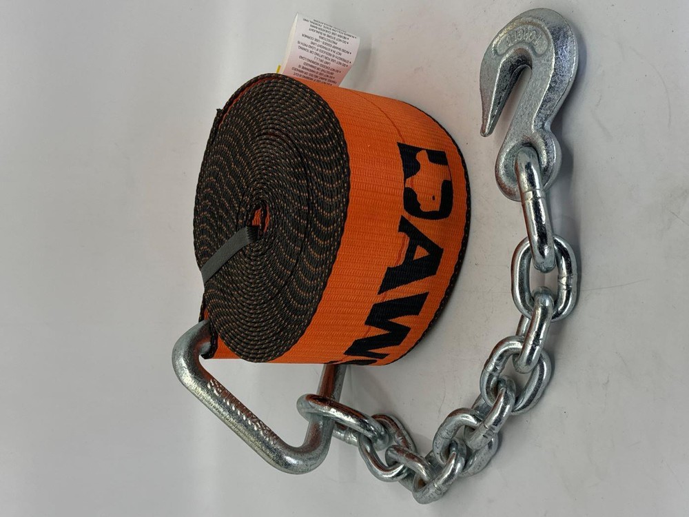 4"X27' Heavy Duty Winch Strap with Chain Hook 4 Pack