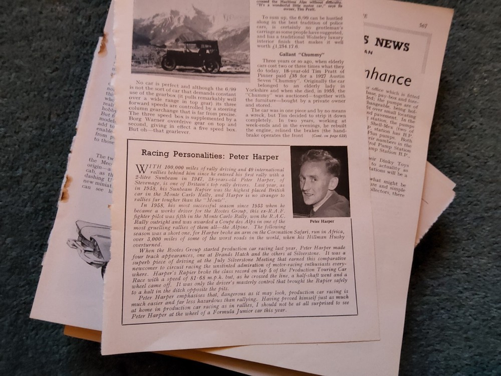 Xm52  Ephemera 1960 Article Motor Acing Peter Harper