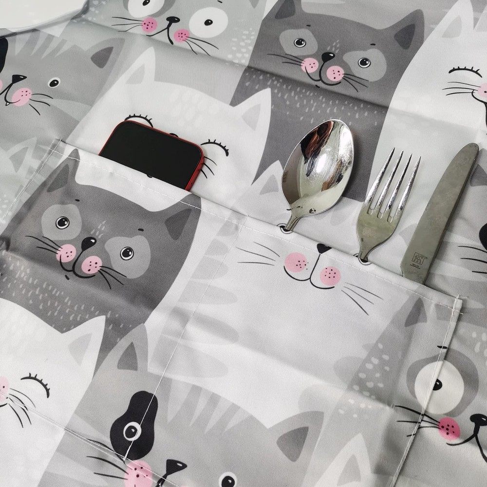 Adjustable Cooking Kitchen Apron Unisex Chef Cute 2 Pockets