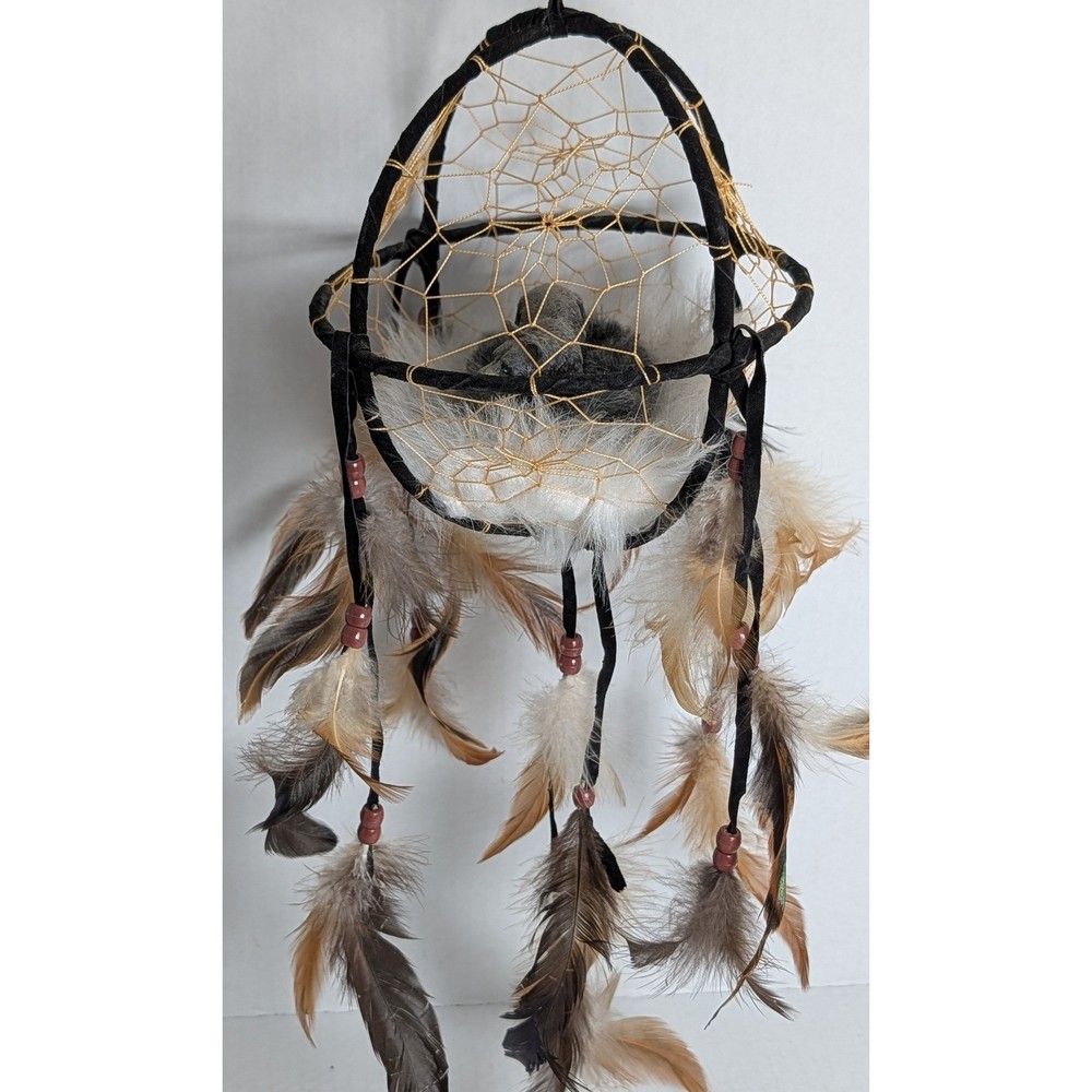 Handmade Dream Catcher Bear Decor Feather Beads Hanging Boho Native Style