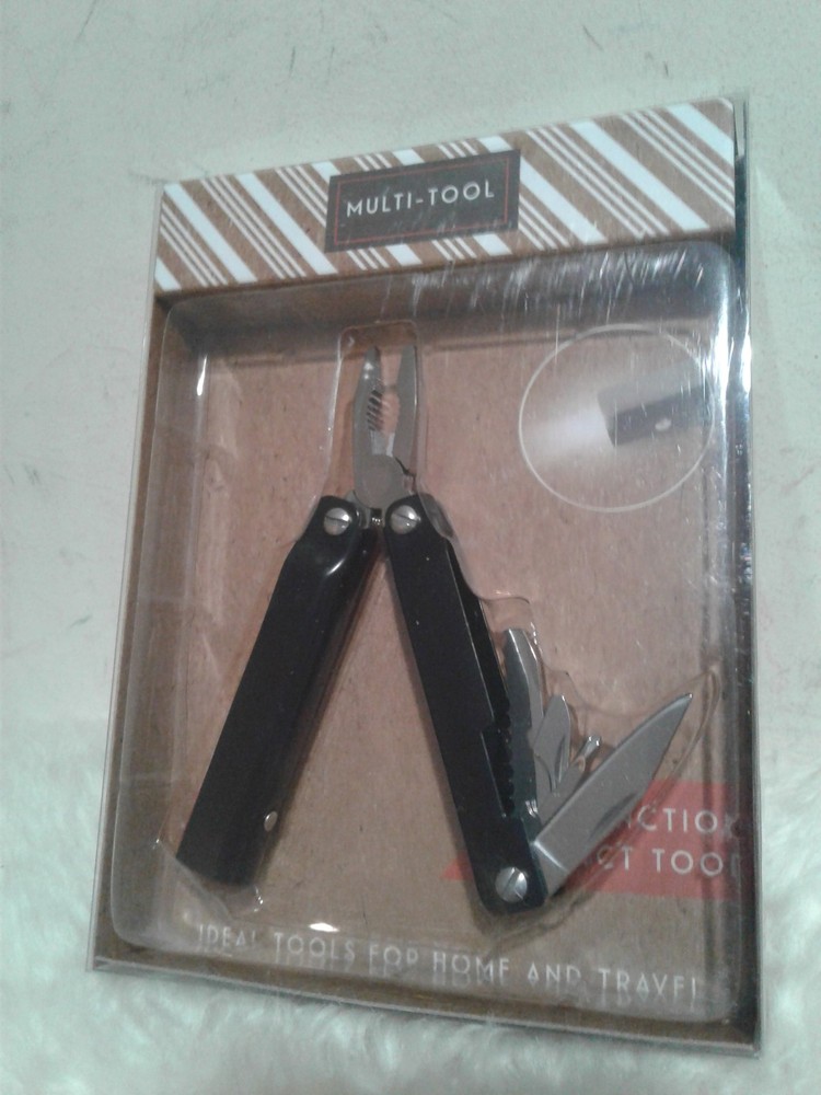 Multi functional tool:  pliers, wire cutters, screwdrivers, bottle opener, light