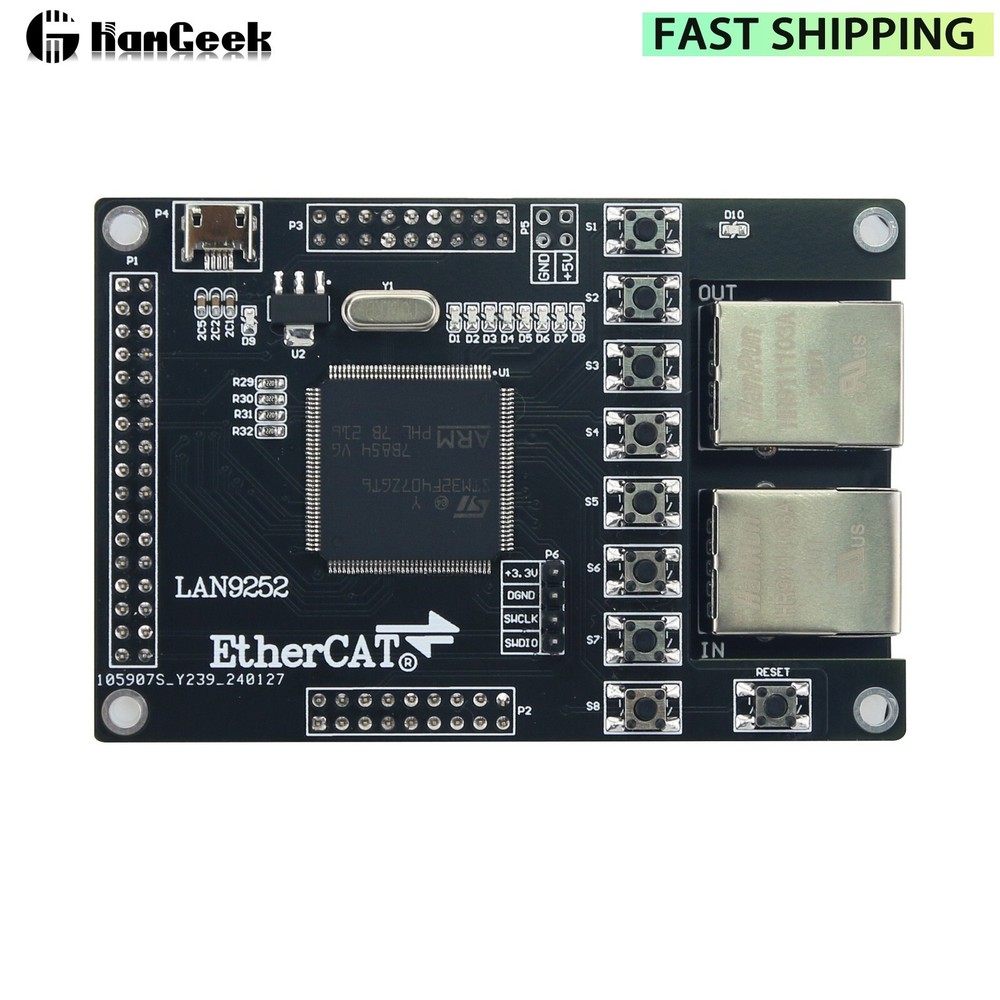 LAN9252 STM32407 Slave Station Development Board for EtherCAT 16IO CIA402