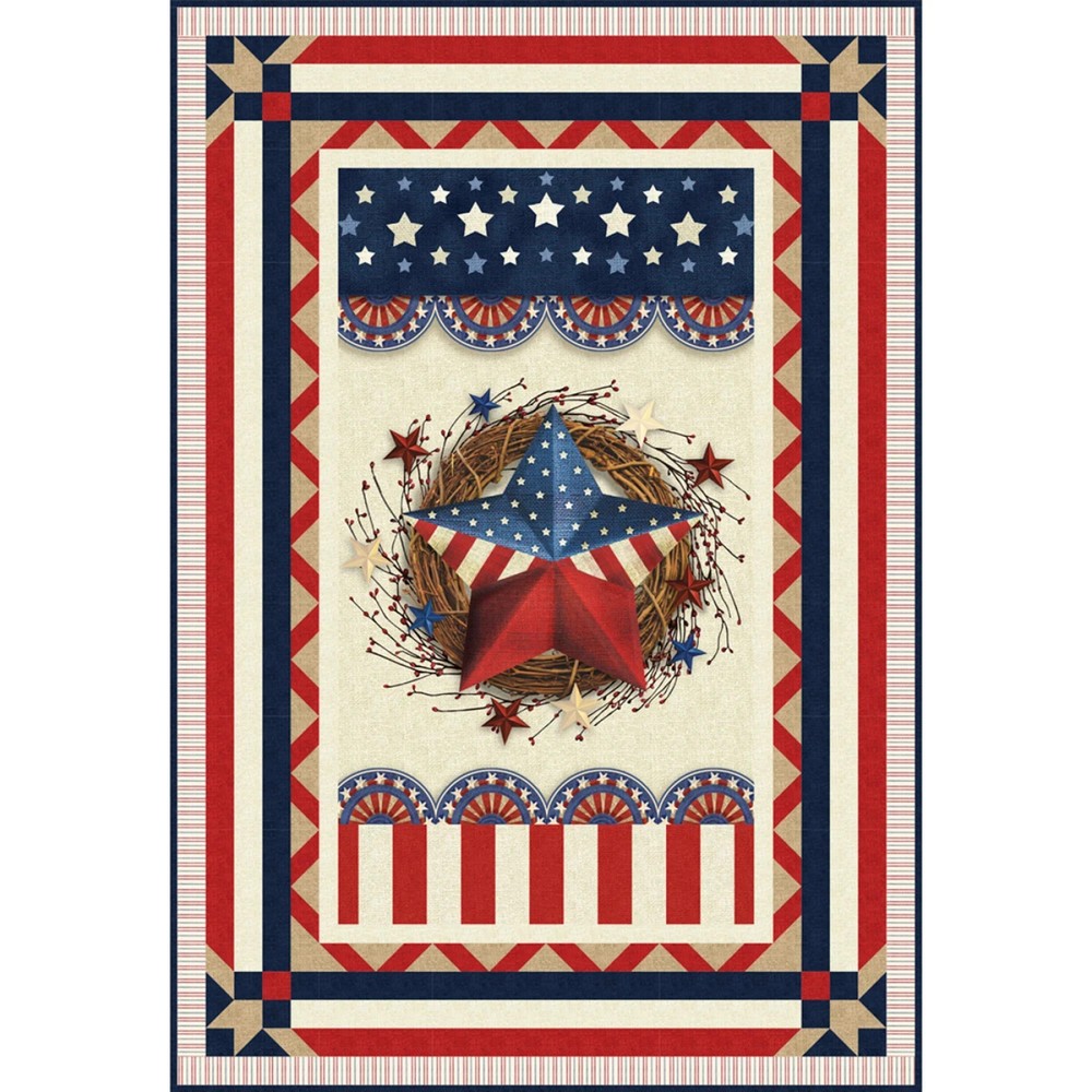 Love & Glory Americana Wreath Fabric Panel