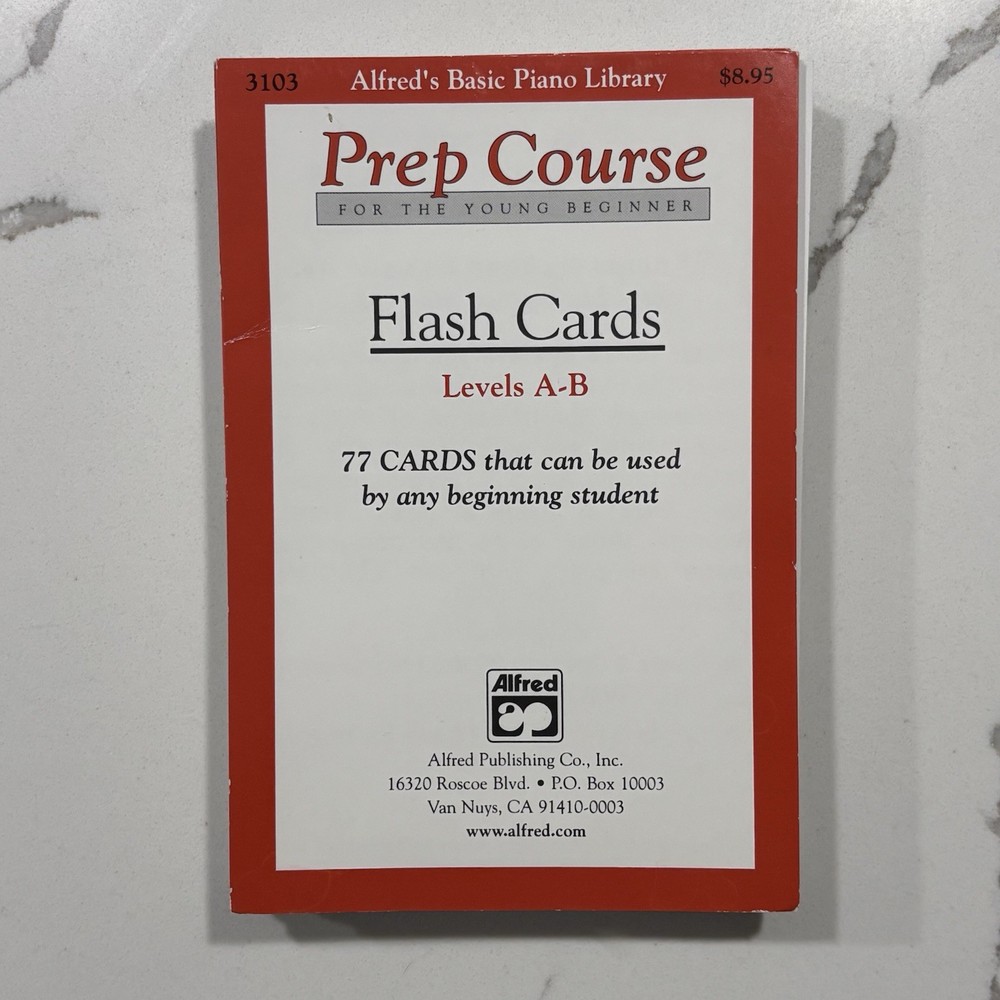 Alfred's Basic Piano Prep Course: Flash Cards Levels A & B Open Package EUC!