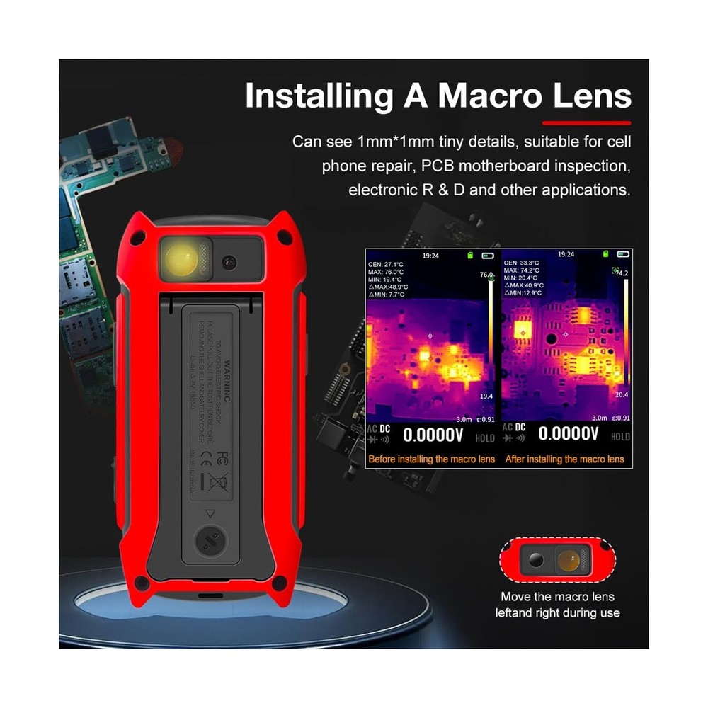 2 in 1 Thermal Imaging with 20000 Counts Multimeter Function Infrared Camera ...