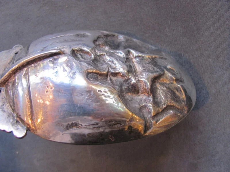 Antique Dutch Repousse .833 Silver Spoon Dated 1911