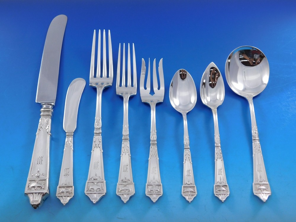 Lansdowne by Gorham Sterling Silver Flatware Service 12 Set 96 pc Dinner Mono M