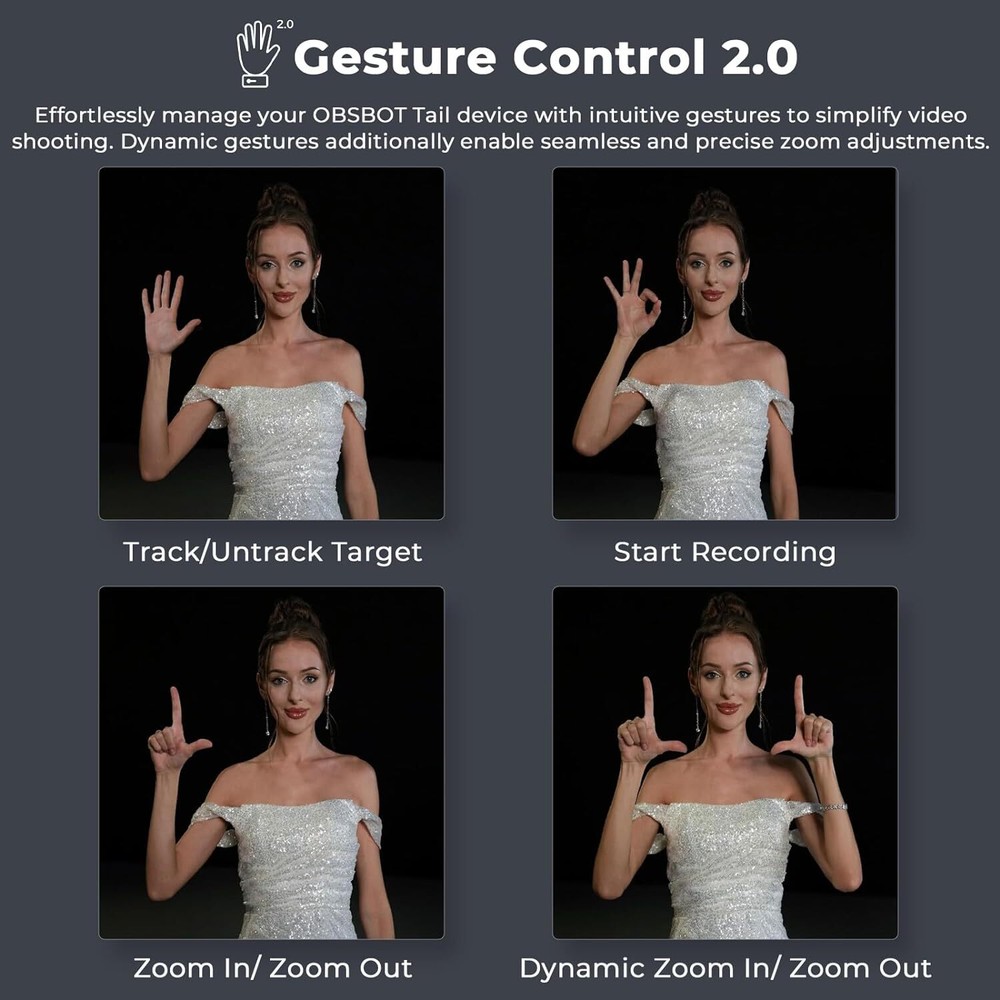 OBSBOT Tail AIR NDI Streaming PTZ Camera Smart RC Controller 4K AIPowered Webcam