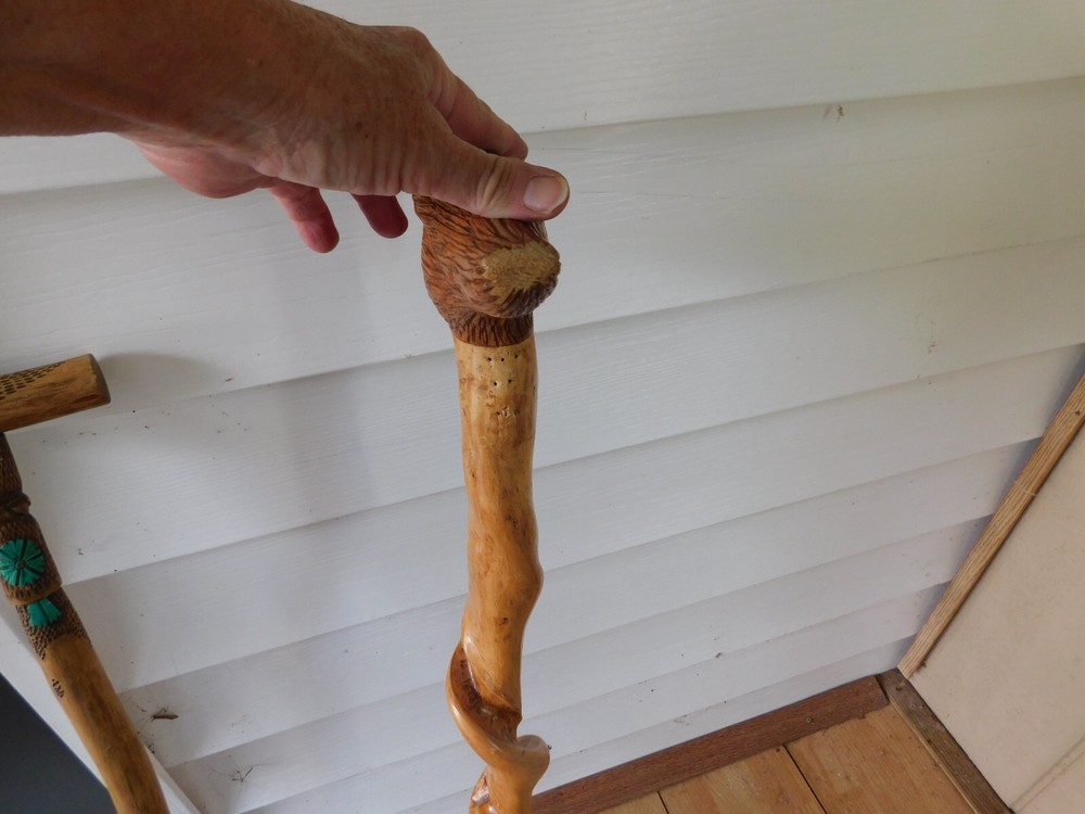 Eagle Head Twisted Wood Solid Walking Stick