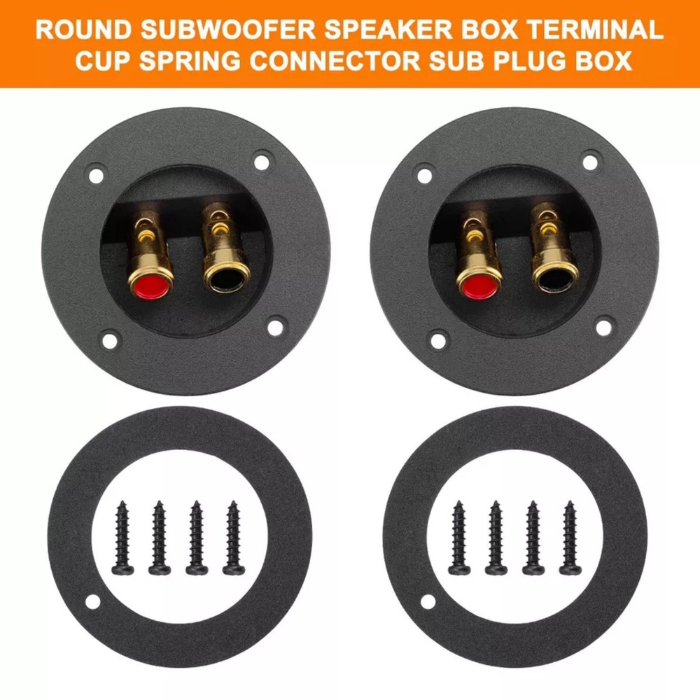 Round Spring Cup Terminal Connector for Speaker Box Subwoofer Enclosure 2-Way