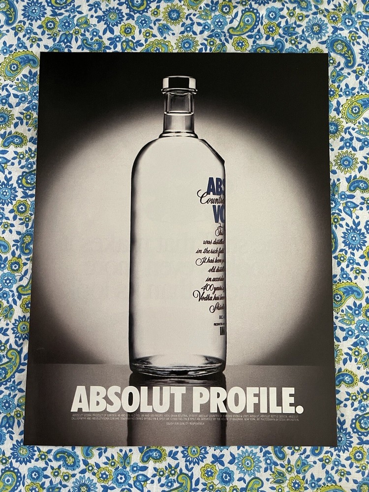 Absolut Vodka 1998 Print Ad Absolut Profile