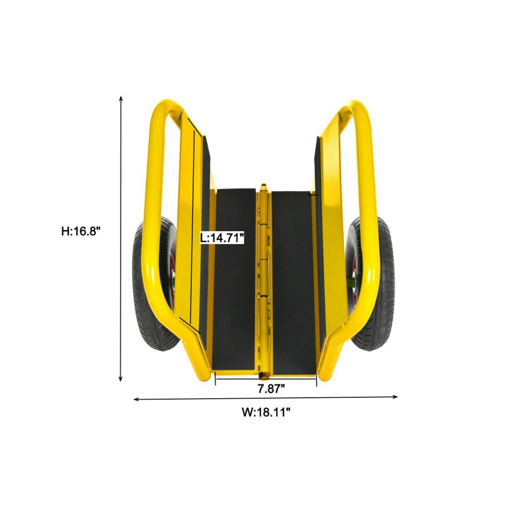 1000LB Heavy Duty Panel Dolly w/10" Solid Rubber Tires for Drywall