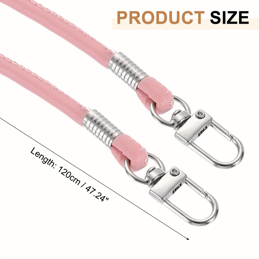 Crossbody Replacement Chain Strap, 120cm Thin Soft PU Strap (Pink)