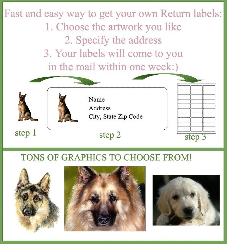 30 Personalized German Shepherds Address Labels (Ger 1)