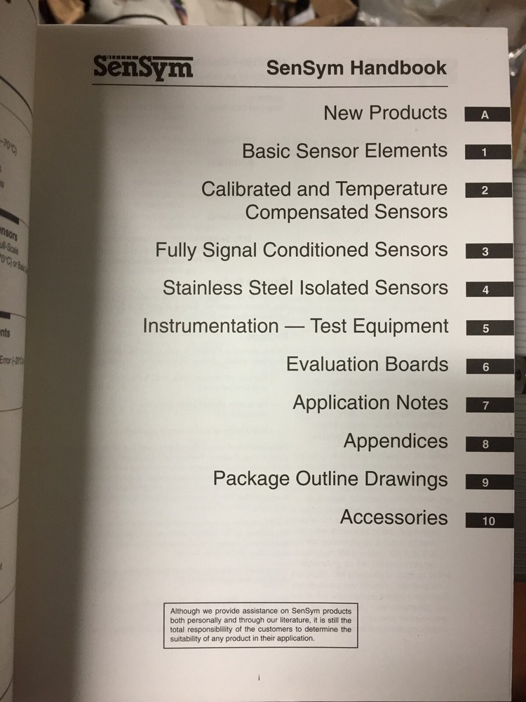 Data Book = Sensym Pressure Sensor Semiconductor Products 1993/1994