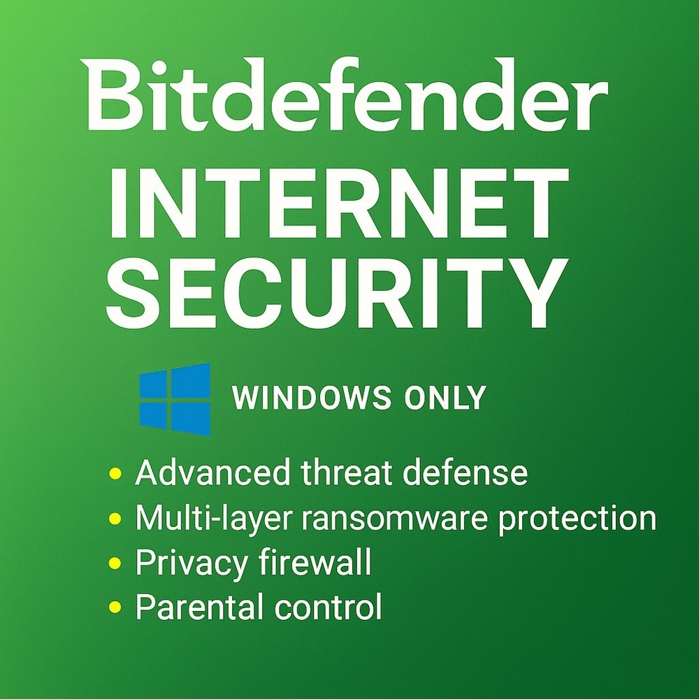 Bitdefender Internet Security - 3 Years 10 Windows Devices (Windows Only)