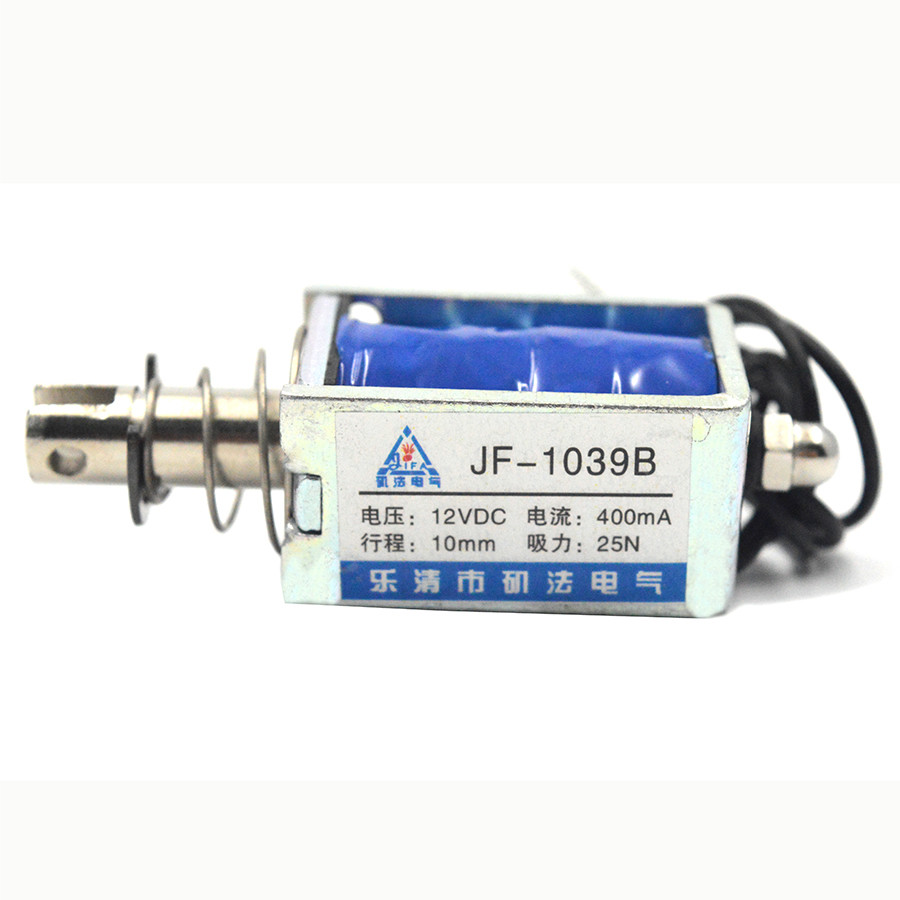 JF-1039B DC12V 400 mA 25N/10mm Pull Push Type Open Frame Solenoid Electromagn✦Kd