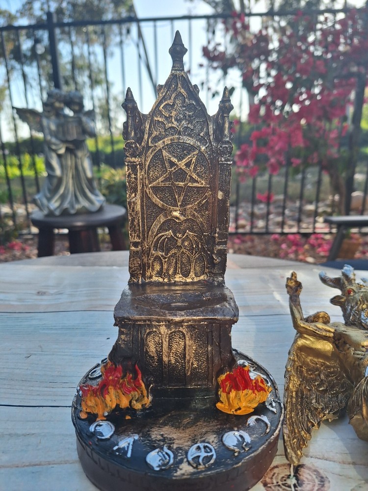 Templar Sabbatic Goat Baphomet Satan Gold 10"X6" / Devil / Evil / Seating Down