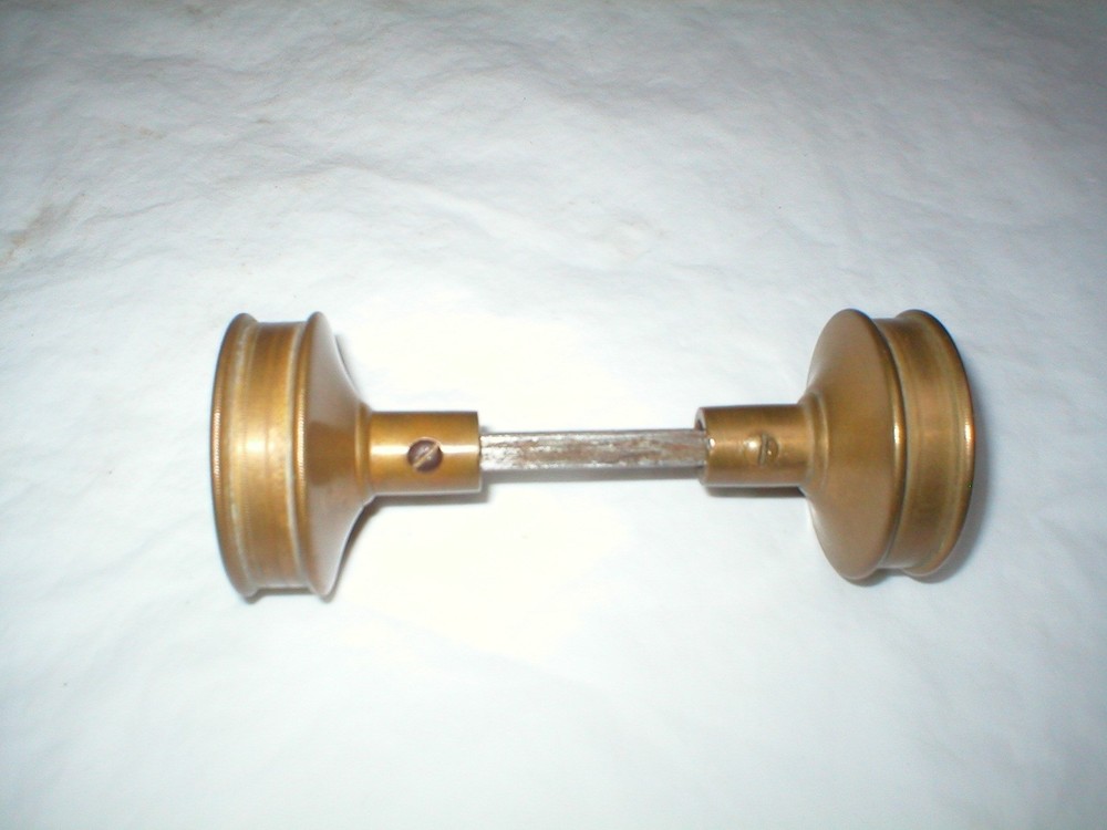 Antique Solid Brass Doorknob Pair